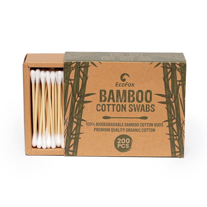Bamboo Cotton Swabs 500 Count | Biodegradable & Organic Cotton Buds | Double Tipped Sticks | 100% Eco-Friendly & Natural | Perfect for Makeup & Nail Applications, Arts & Crafts, Removing Dust & Dirt…