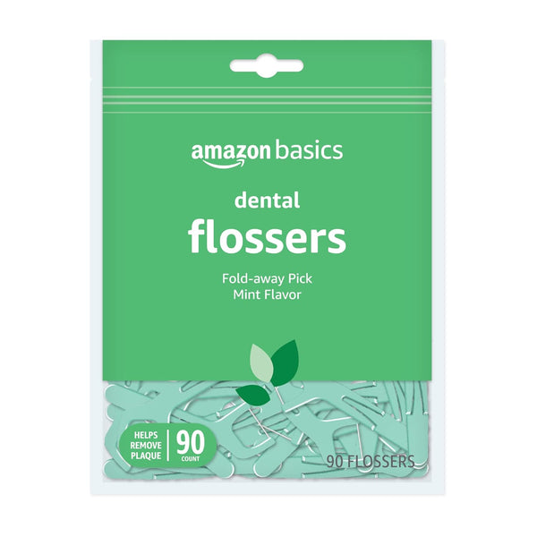 Mint Dental Flossers, 90 Count, 1 Pack (Previously Solimo)