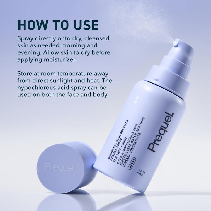 Skin Universal Skin Solution Hypochlorous Acid Spray for Face and Body. Fine Mist HOCL Facial Cleanser and Dermal Spray with Minerals & Electrolyzed Water - Ph-Stabilized Care. 4Oz