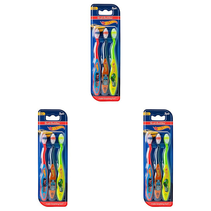 Hot Wheels Toothbrush for Kids, Kids Toothbrushes, Toothbrush Pack, Soft Bristles for Kids, Toddler Ages 2-4, 6PK