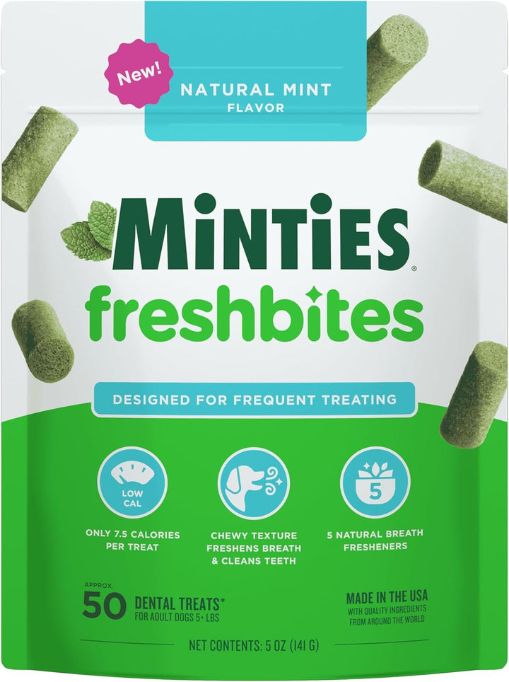 Dental Chews for Dogs, 40 Count, Vet-Recommended Mint-Flavored Treats for Tiny/Small Dogs 5-24 Lbs, Dental Bones Clean Teeth, Fight Bad Breath, and Removes Plaque and Tartar
