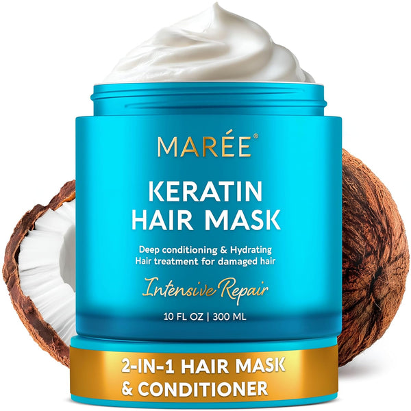 Deep Conditioning Hair Mask for Damaged Hair Treatment - Keratin Hair Care for Hydrating Growth Repair Moisturizing - Dry Curly Color Refreshing - Tratamiento Mascarilla Para El Cabello Seco