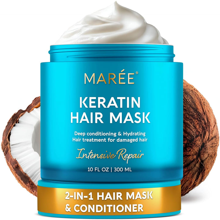 Deep Conditioning Hair Mask for Damaged Hair Treatment - Keratin Hair Care for Hydrating Growth Repair Moisturizing - Dry Curly Color Refreshing - Tratamiento Mascarilla Para El Cabello Seco