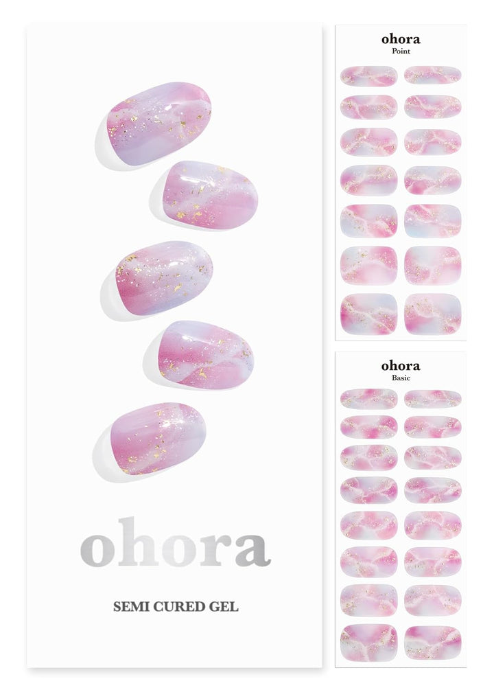 Semi Cured Gel Nail Strips (N Cream Cotton) - White, Solid, Works with Any UV/LED Lamps, Salon-Quality, Long Lasting, Easy to Apply & Remove - Includes 2 Prep Pads, Nail File & Wooden Stick