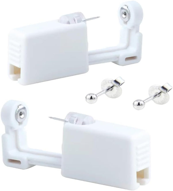 Ear Piercing Kit, 2 Pcs Disposable Ear Piercing Gun with Preloaded Ear Stud, at Home Self Ear Piercing Gun Kit