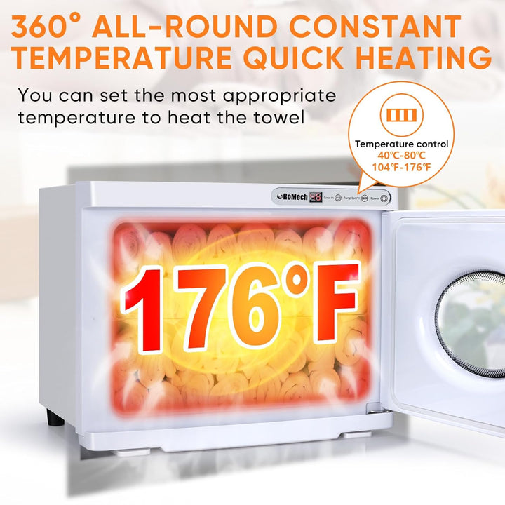 23L Hot Towel Warmer Cabinet, Professional Towel Heater with LED Temperature Display Setting, Extra Large Capacity Towel Warmers for Spa Massage Salon Home (White, 23L)