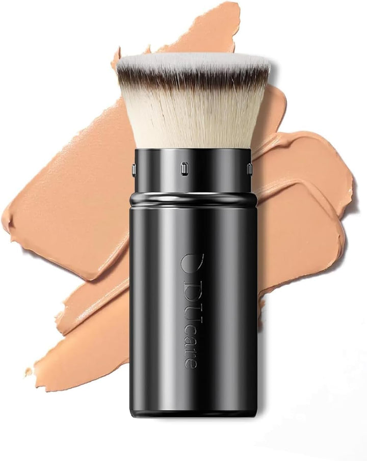Foundation Brush,Flat Top Kabuki Brush Synthetic Professional Makeup Brush Liquid Blending Mineral Powder Buffing Stippling Makeup Tools, Rose Golden/White