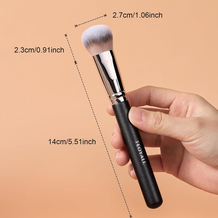 Domed Cheek Brush, Medium Precision Brush Head with Dense Synthetic Bristles for Contour Bronzer Blush with Loose Powder Cream
