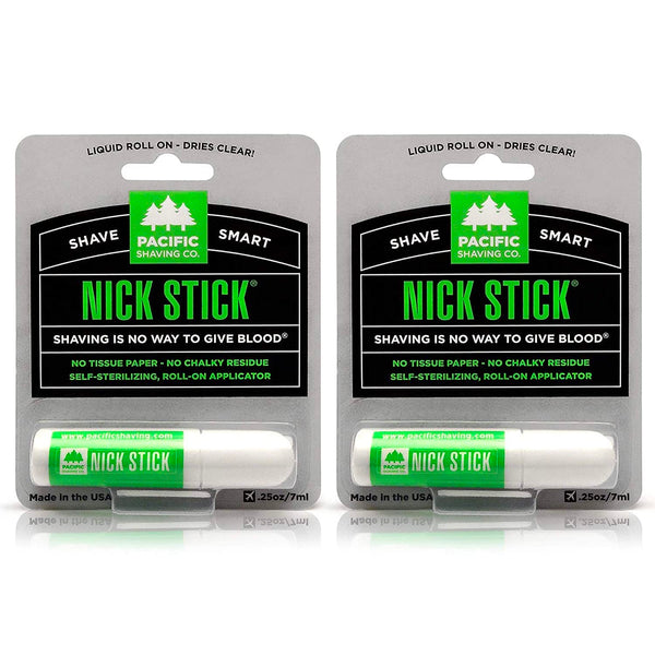 Nick Stick - a Shave Essential - Puts Nicks in Their Place - Liquid Roll-On Applicator, Dries Clear - with Vitamin E & Aloe Vera (0.25 Oz, 2 Pack)
