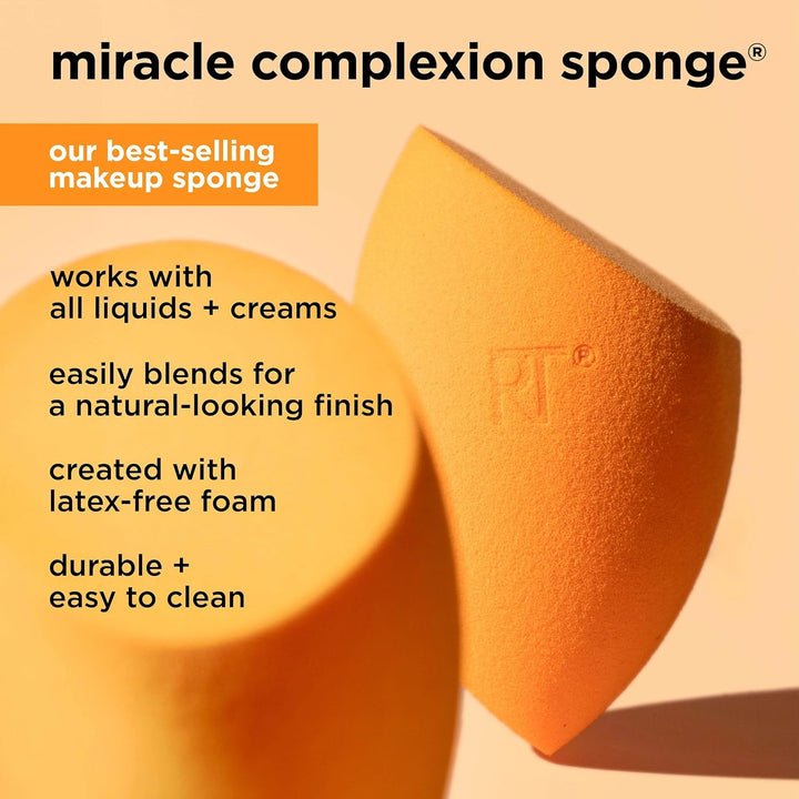 Miracle Complexion Makeup Sponge, 4-Pack Beauty Blender for Liquid & Cream Foundation, Streak-Free Coverage, Latex-Free, Vegan & Cruelty-Free