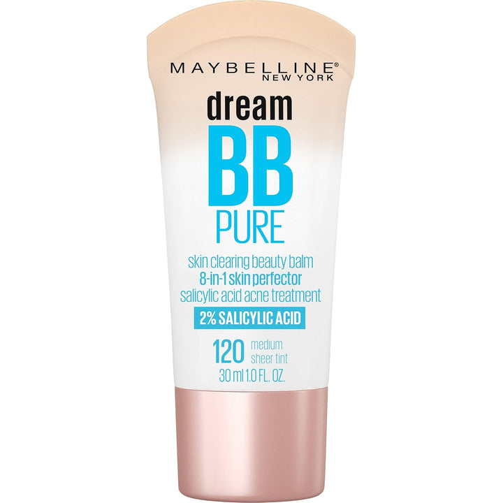 Dream Pure Skin Clearing BB Cream, 8-In-1 Skin Perfecting Beauty Balm with 2% Salicylic Acid, Sheer Tint Coverage, Oil-Free, Light/Medium, 1 Count