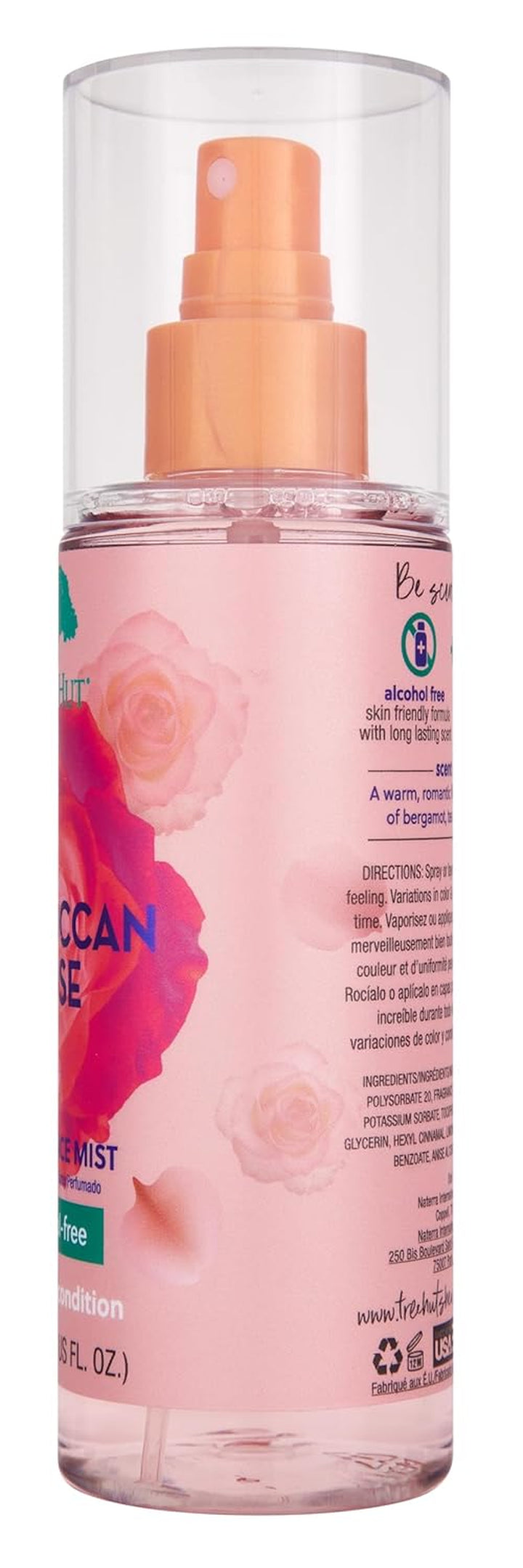 Moroccan Rose Fragrance Mist, Refreshing Body Spray & Body Mist with Essential Oils, Light Sheer Floral Scent for Women, Perfect for Everyday Wear & Scent Layering, 6 Fl Oz