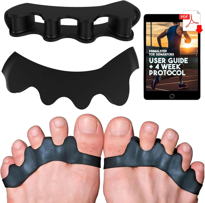 Primalstep Toe Separators - Doctor Recommended - Supports Foot Discomfort from Bunions & Plantar Fasciitis - Toe Spacers for Athletic Mobility, Toe Splay & Alignment - for Men & Women (S/M)