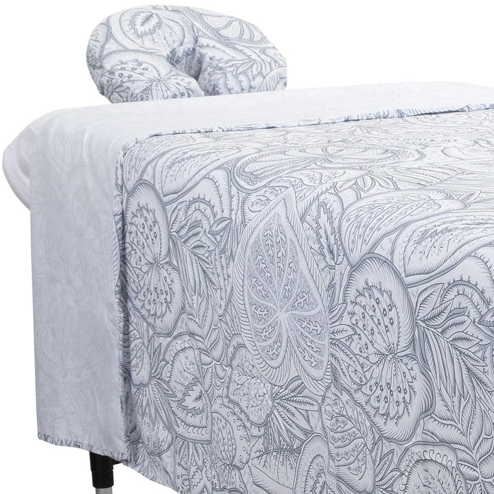 Premium Microfiber 3-Piece Massage Sheet Set, Cool Grey, Ultra-Light, Stain, and Wrinkle-Resistant, Includes Flat, Fitted Sheet and Massage Face Rest Cover