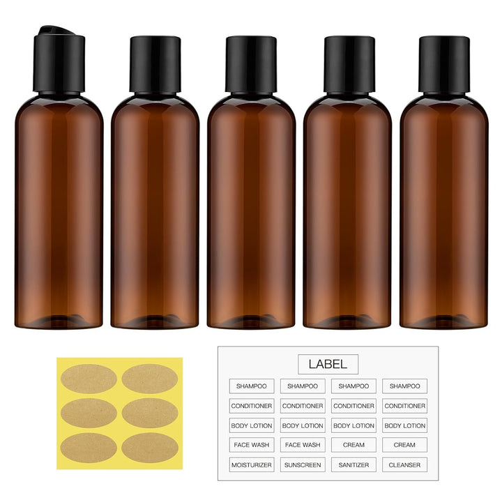Travel Bottles for Toiletries 3.4 Oz - Travel Size Containers for Shampoo Plastic - Small Empty Lotion Squeeze Bottle for Liquid TSA Approved - Leak Proof Mini Conditioner Refillable Clear 100Ml