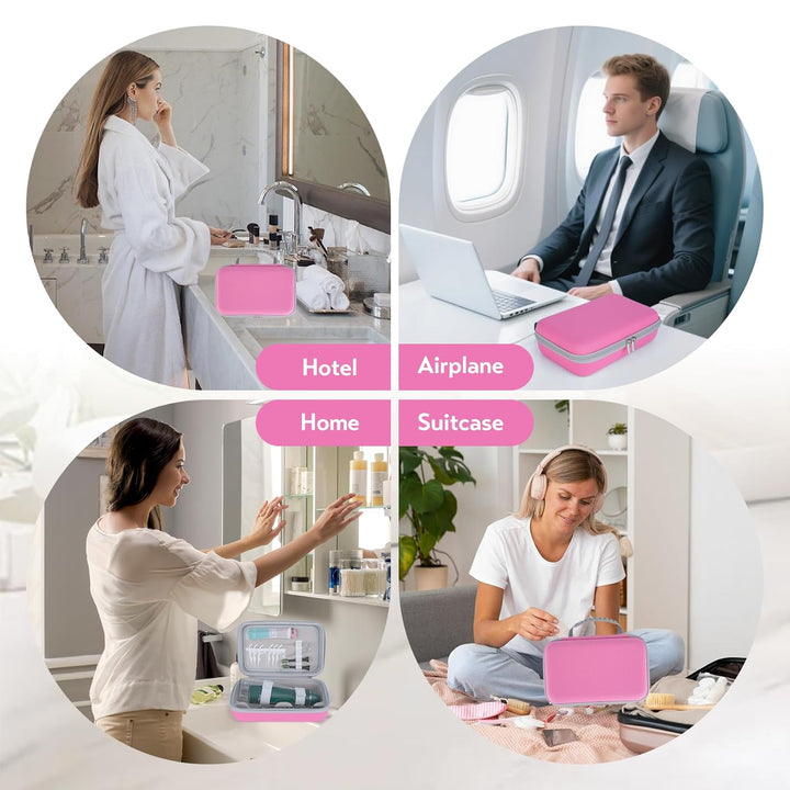 Water Flosser Travel Case, Portable Oral Irrigator Organizer, Sturdy Carrying Storage Holder for Flosser, Electric Toothbrush, Toothpaste and Irrigator Accessories (Case Only) - Pink