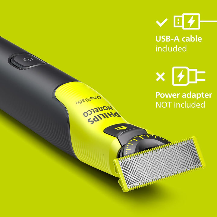 Philips Oneblade 360 with Connectivity Hybrid Face, Electric Beard Trimmer and Shaver, with 360 Blade Technology, 1X360 Blade for Face, 5In1 Adjustable Comb, Model QP4530/90