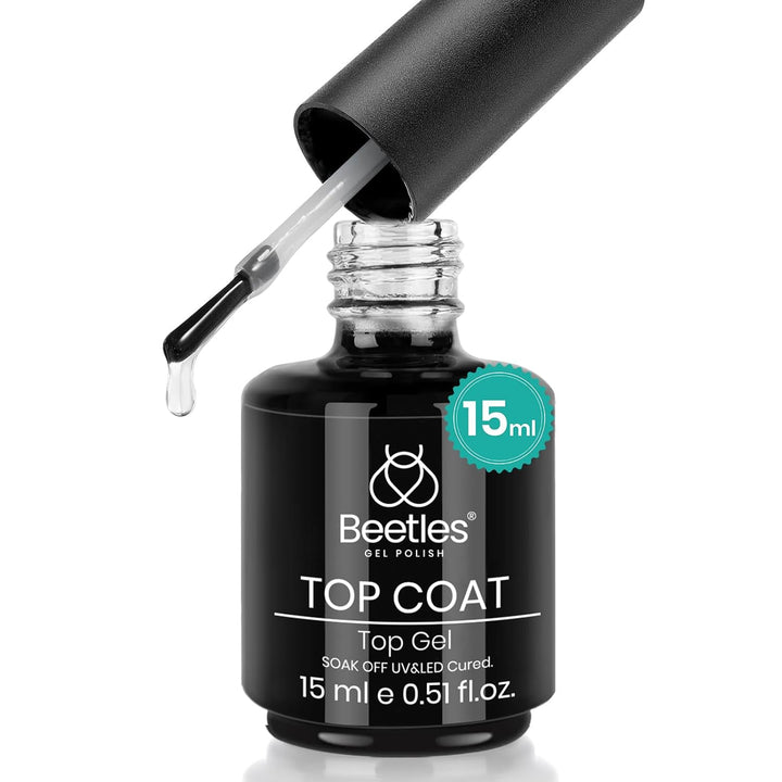 No Wipe Gel Top Coat - Clear Color Top Coat Gel Nail Polish Shine Finish and Long Lasting, Soak off Nail Lamp, 15Ml Christmas Nails Gifts for Girls