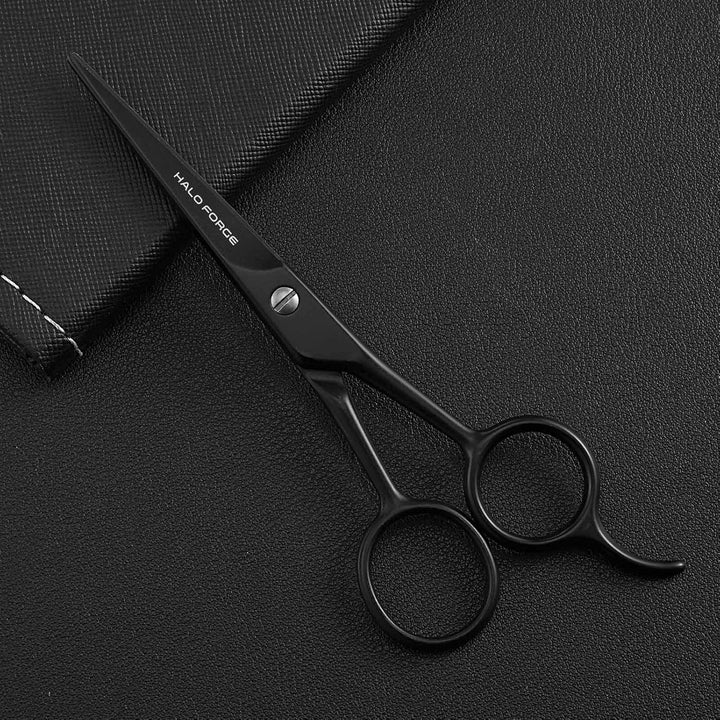 Professional Mustache and Beard Scissors: Small Sharp Stainless Steel Beard Shears for Men Personal Care Precision Trimming Mustache, Facial Hair, Eyebrow, 5.5 Inch (Black)