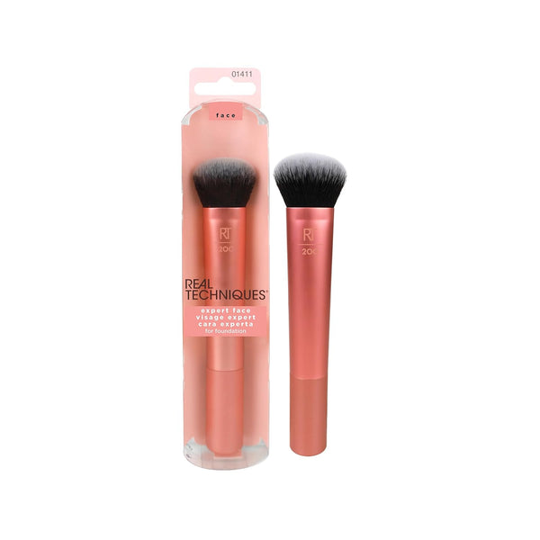Expert Face Professional Foundation Makeup Brush for Even Streak Free Application, Dense Bristles for Buffing, Orange, 1 Count