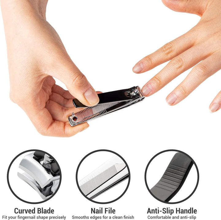 Nail Clippers Set 6 -Pack - Includes Toenail Clippers, Fingernail Clippers, and Finger Nail Clippers for Adults – Mens Stocking Stuffers for Men and Women, Toe Nail and Fingernail Clipper Kit