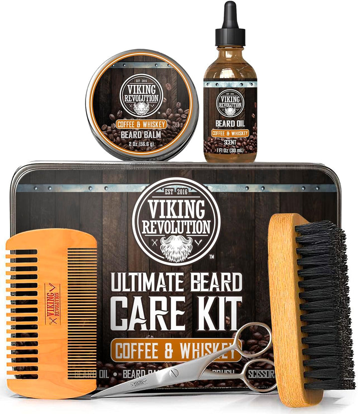 - Ultimate Beard Kit - Beard Grooming Kit with Beard Brush, Beard Comb, Beard Balm, Beard Oil, Beard & Moustache Scissors - Gifts for Men