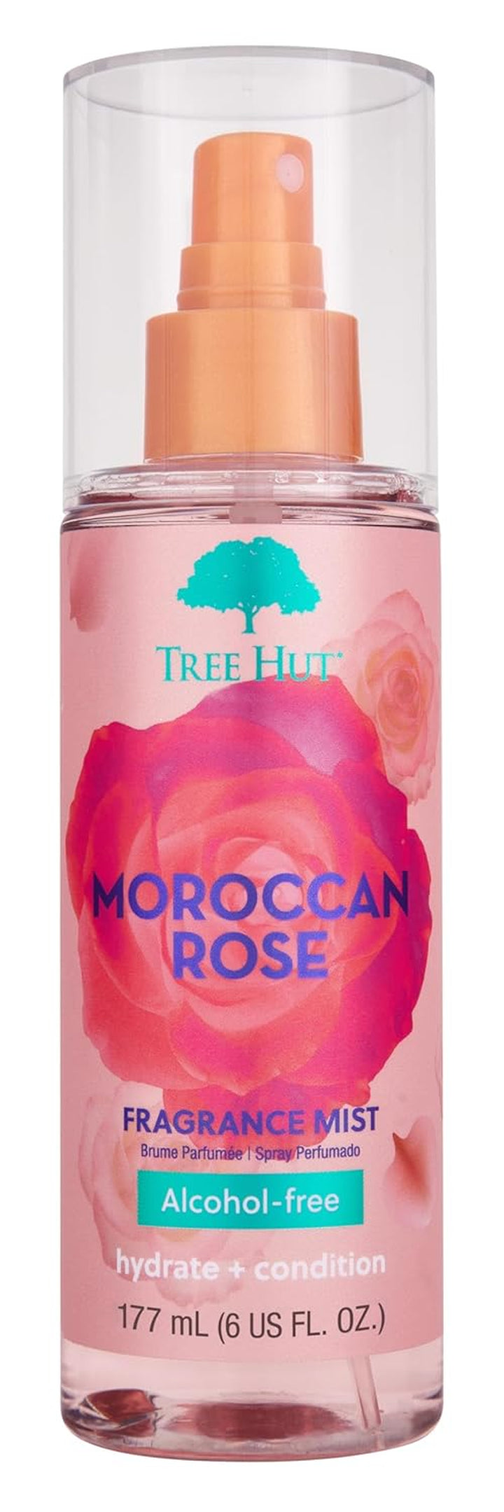 Moroccan Rose Fragrance Mist, Refreshing Body Spray & Body Mist with Essential Oils, Light Sheer Floral Scent for Women, Perfect for Everyday Wear & Scent Layering, 6 Fl Oz