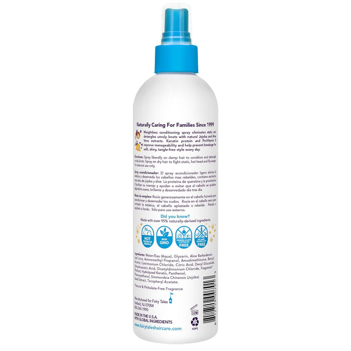 Tangle Tamer Static Free Detangling Spray - Detangler Spray for Kids - Paraben Free, Sulfate Free, Gluten Free, Nut Free - 12 Oz