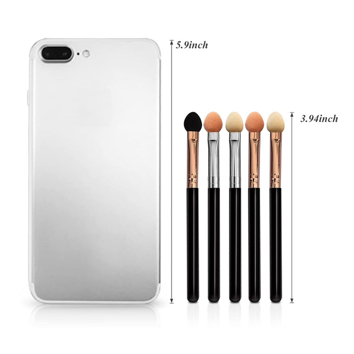 Eyeshadow Applicators Sponge Double Sided Reusable 5Pcs Professional Blendable Organic Foam Tip Makeup Eye Shadow Applicator Brush Set Washable