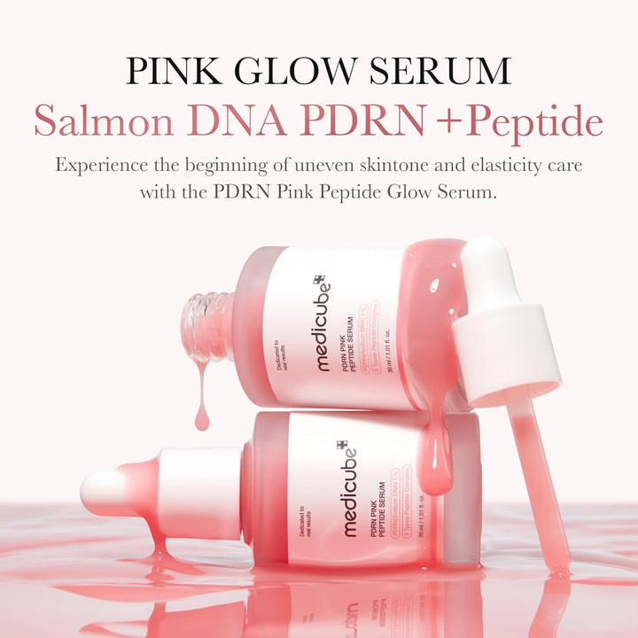 Salmon DNA PDRN Pink Peptide Serum, Pink Glow Serum, Peptide, Niacinamide, Hydrating & Moisturizing & Firming, Uneven Skin Tone, Korean Skincare | 1.01 Fl.Oz. (1.01 Fl.Oz., Salmon DNA PDRN)
