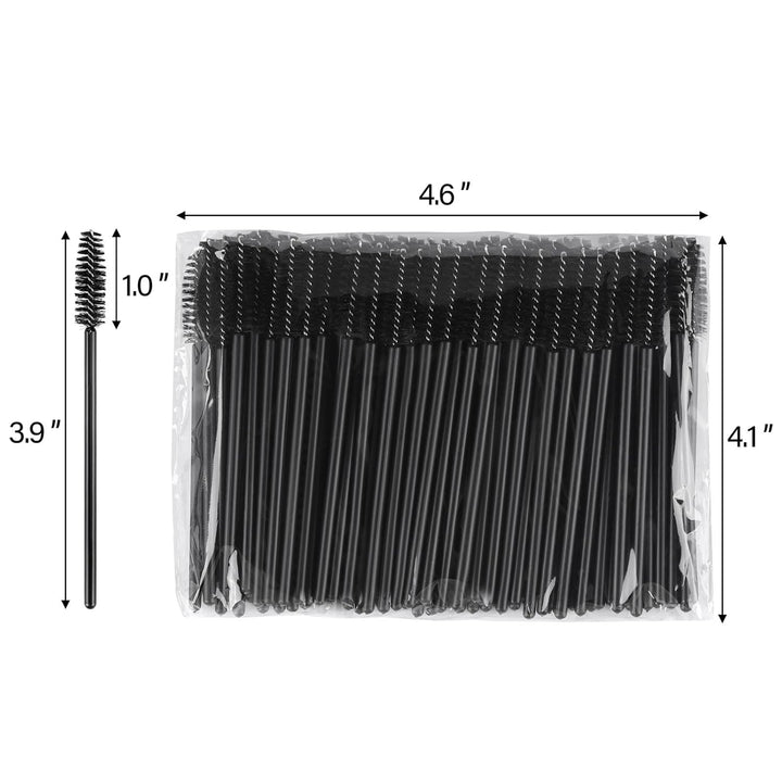 500 Pieces Disposable Mascara Wands Eyelash Brush Brow Brushes Applicators Lash Spoolies for Eye Lash Extension - Black
