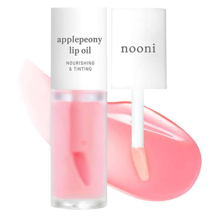 Korean Lip Oil - Applepeony | Long-Lasting, Moisturizing, Plumping, Revitalizing for Dry Lips, Waterproof, No Peel Off, Hydrating, Nourishing Crystal Clear, 0.12 FL Oz
