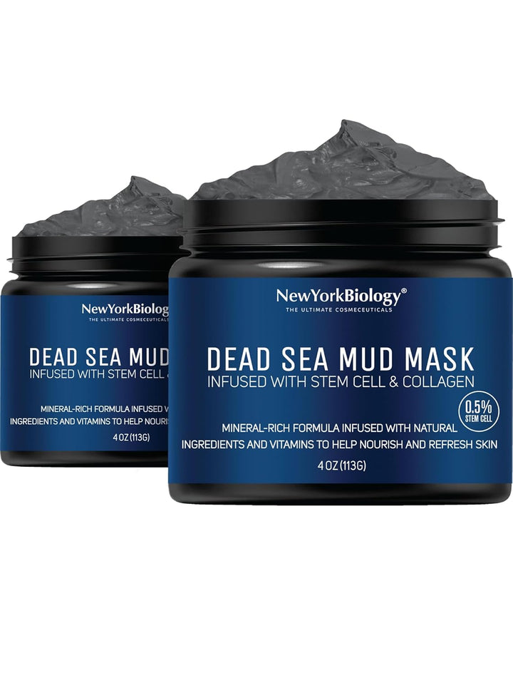 New York Biology Dead Sea Mud Mask for Face and Body | Spa Quality Pore Refiner for Oily Skin | Natural Skincare for Women & Men | Tighten Skin for a Healthier Complexion | 8.8 Oz