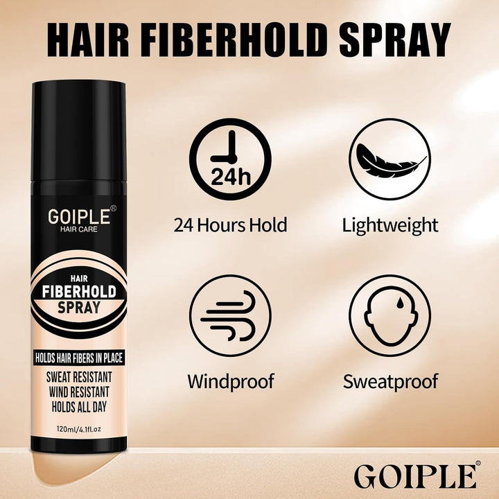 Hair Thickening Fibers&Pump Applicator Set Professional Hair Styling Set- Hair Fibers Barber Enhancement Spray for Mens Hair&Beard- Hairline Enhancer & Volumizing Spray Barber Enhancement Card(Black)