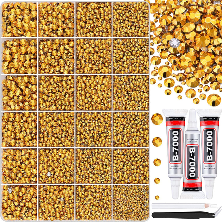 18000Pcs Resin Jelly Rhinestones for Bedazzling, Multicolor 3Mm Flatback Rainbow Gems, Bedazzler Kit with 3Pcs 10Ml B7000 Jewelry Glue for Crafts Crafting Book Shoes Nail Art