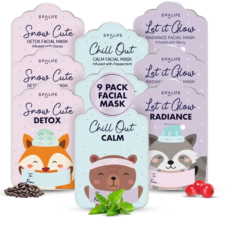 Facial Mask Sheet Bundle - Pumpkin, Ghost, Bat - Halloween Character Mask Bundle - Face Masks for Skin Care - Moisturizing Sheet Face Masks - Skincare Pack for Women - Spa Beauty Masks