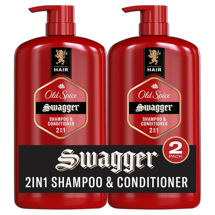 Swagger 2-In-1 Shampoo and Conditioner Set for Men, Cedarwood Lime Scent, Healthier, Fuller, More Moisturized Looking Hair, Barbershop Quality, 29.2 Fl Oz Each, Twin Pack