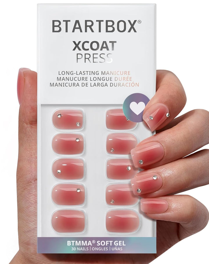 White Press on Nails Short - Soft Gel Press on Nails Almond, White Glue on Nails with Nail Glue, Reusable Stick on Nails in 16 Sizes, Cream Puff