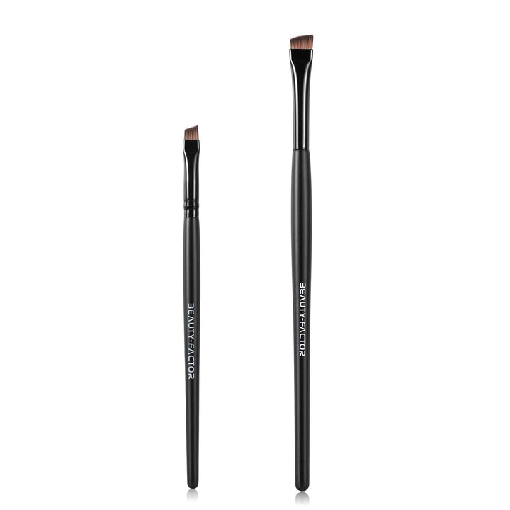Angled Eyeliner Brush - Precision Ultral Thin Angle Eye Liner Brushes Fine Point with Flat Synthetic Bristles for Brow Powder, Smooth Gel, Cream, or Liquid for Creating Sharp Lines, Detailed Eye Looks