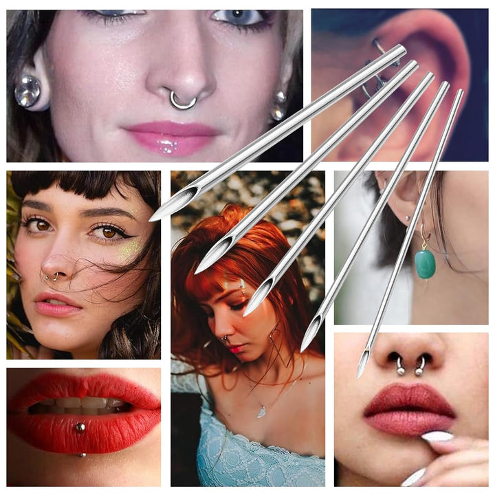 Body Piercing Needles, 40PCS Mixed Piercing Needles-12G.13G.14G.15G.16G.17G.18G.20G Individualized Package 5Pcs of Each Stainless Steel Sterile(Mixed)