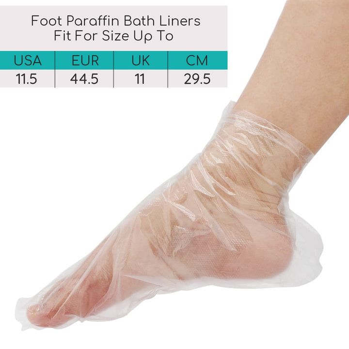 Paraffin Bath Liners for Foot, 200 Counts Plastic Foot Covers, Booties for Feet Thermal Foot Liners, Foot Protectors with 200 Stickers for Snug Closure, Wax Thera-Py Foot Bags