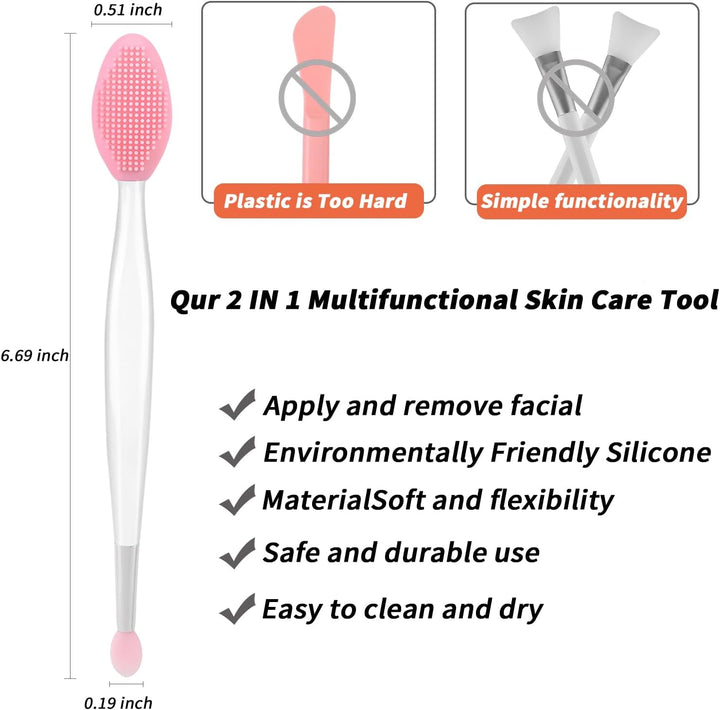 Lip Scrub Brush, Dual-Ended Lip Scrubber Exfoliator and Silicone Lip Brush Exfoliator Tool Lightening for Dark Lips Nose Scrubber Lip Mask Applicator 3PCS