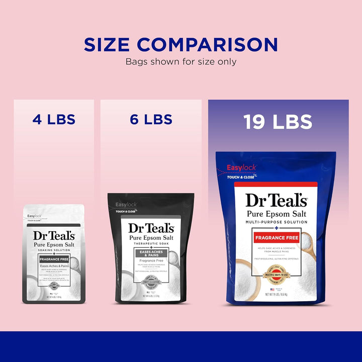 Pure Epsom Salt Bulk Magnesium Sulfate USP, Fragrance Free, 19 Lbs