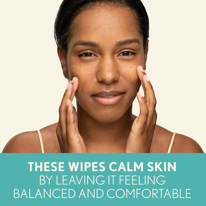 Calm + Restore Unscented Makeup Remover Face Wipes, Fragrance Free Facial Cleansing Towelettes with Oat Extract & Calming Feverfew Leave Skin Feeling Soothed, Alcohol Free, 25 Ct