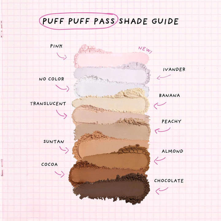 Beauty Puff Puff Pass Set and Bake Setting Powder for Makeup, Extra Fluffy Loose Face Powder Poof, Soft Natural Face Makeup for Uneven Skin Tone, 03 Translucent