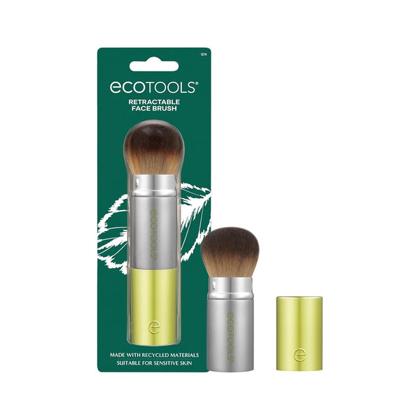 Retractable Face Makeup Brush, Kabuki Brush for Foundation, Blush, Bronzer, & Powder, Travel Friendly & Perfect for on the Go, Eco Friendly, Synthetic & Cruelty Free Bristles, 1 Count