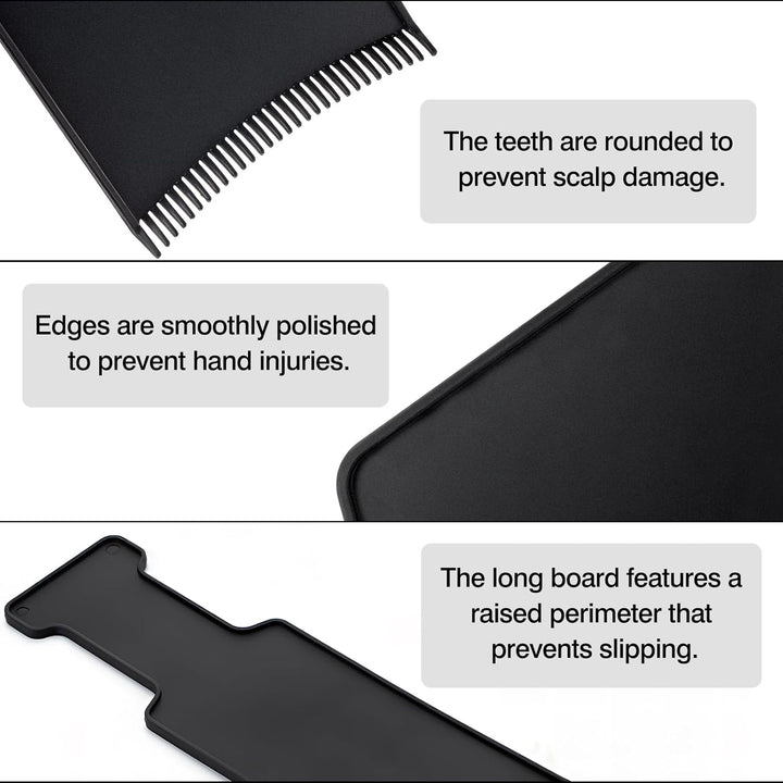 4-Piece Balayage Highlighting Kit - Black Nylon Combs & Brush for Salon & Home Use