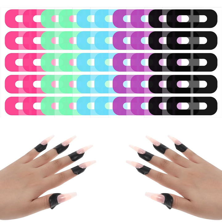 100 Pcs Nail Polish Protector for Fingers, 99.99%+ U V Finger Protection Cuticle Protector Tape for Nail Painting, U-Shaped French Tip Nail Polish Barrier Peel off for Nails Stamp Nail Art