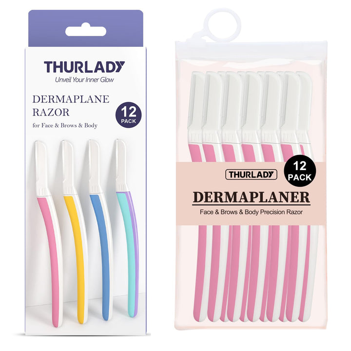 Dermaplane Razor for Women Face - Facial Razor for Women - Eyebrow & Face Razors, Exfoliating Microblades, Peach Fuzz Remover, Dermaplaning & Skin Care Tool, Travel Essentials, (12 Pcs, Wisteria)