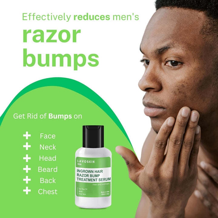 LAVO Tea Tree Gel W/Salicylic Acid - BEST Ingrown Hair Treatment - Razor Bump and Burn Remover - Bikini Lines & Acne - Use after Shaving, Hair Removal, Waxing, Laser, Electrolysis - for Men and Women